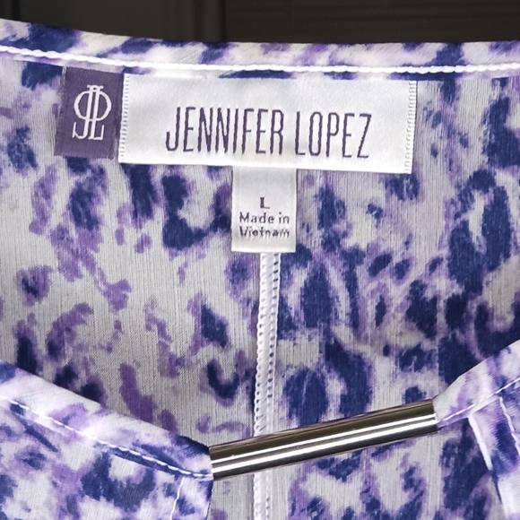 Bundle Sale - Jennifer Lopez Purple/Black Long Sleeve Top Size Large - Picture 3 of 6